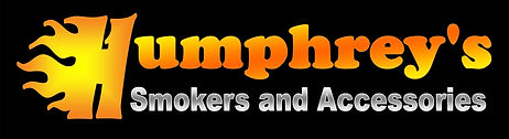 Logo of Humphrey's Smokers and Accessories with a fiery design on a black background