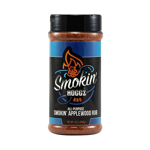 Jar of Smokin' Hoggz BBQ Applewood Rub on a white background