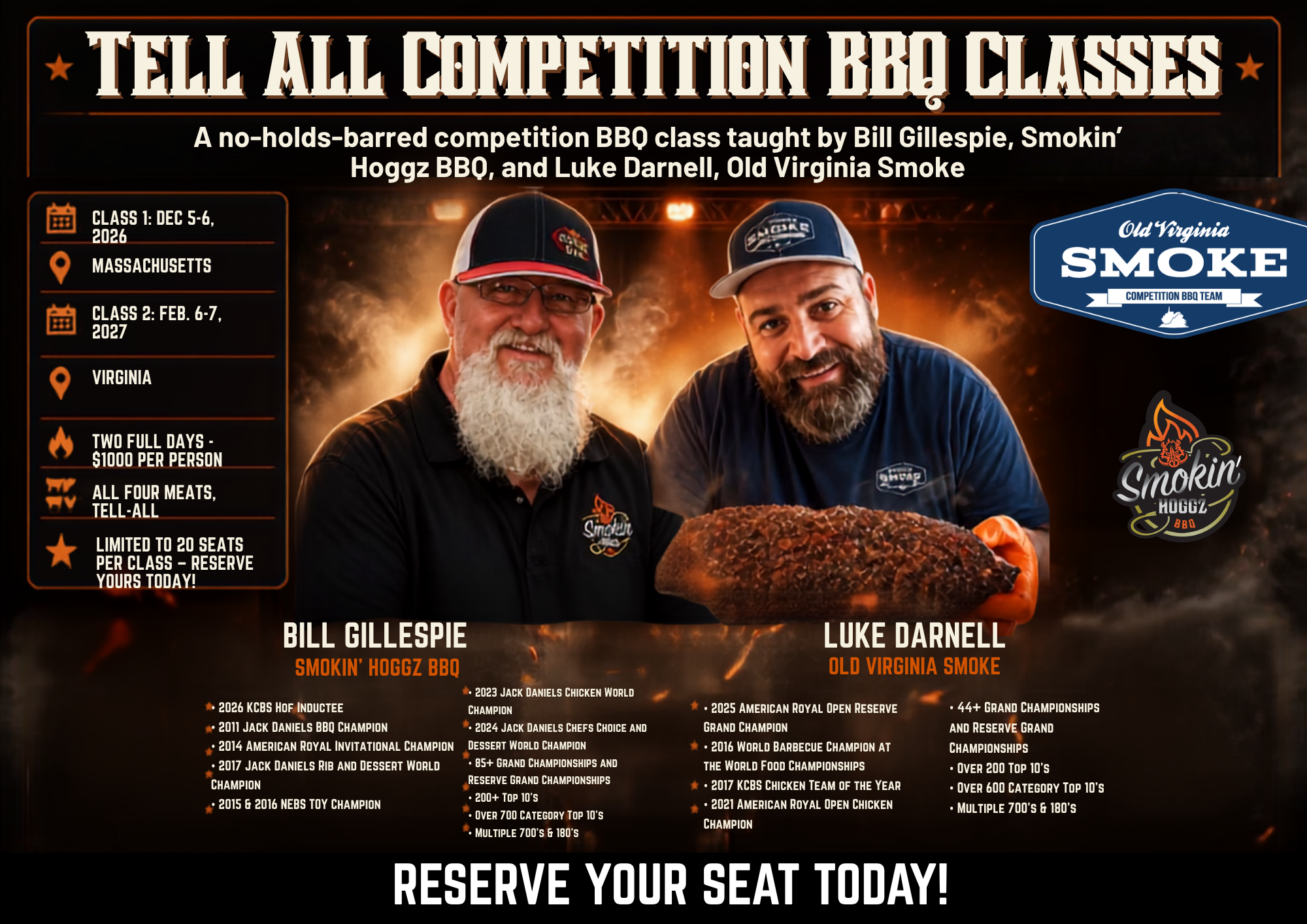 VA - Smokin' Hoggz and Old Virginia Smoke Tell-all Competition BBQ Class – Virginia